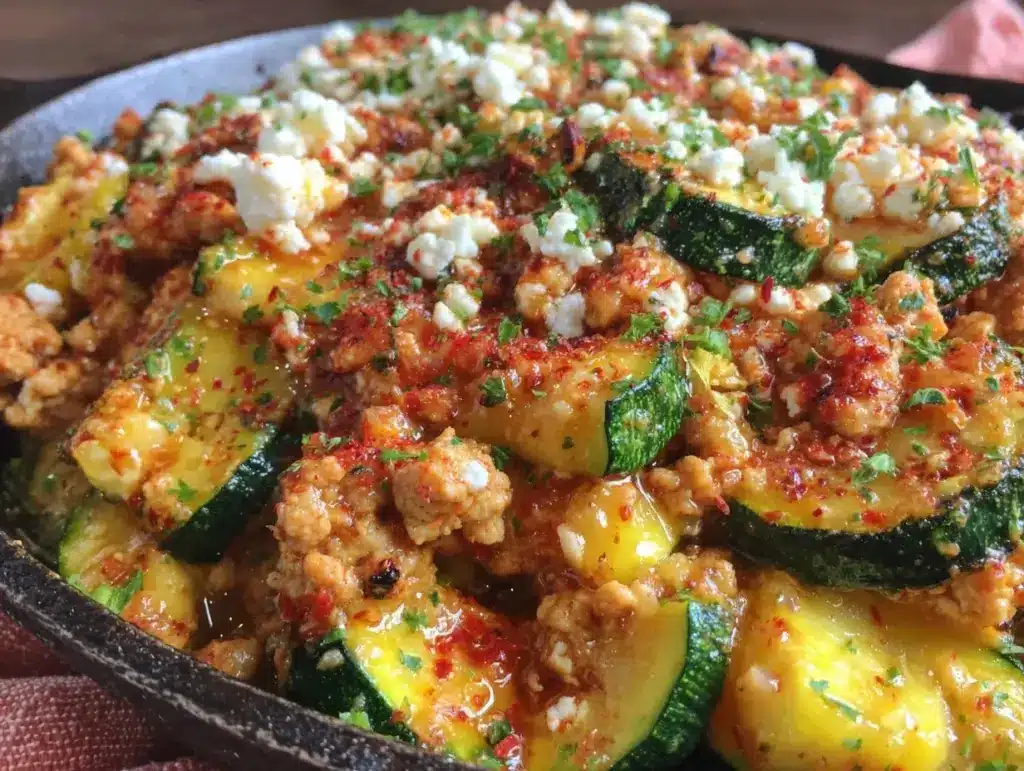 ground turkey and zucchini skillet - featured image