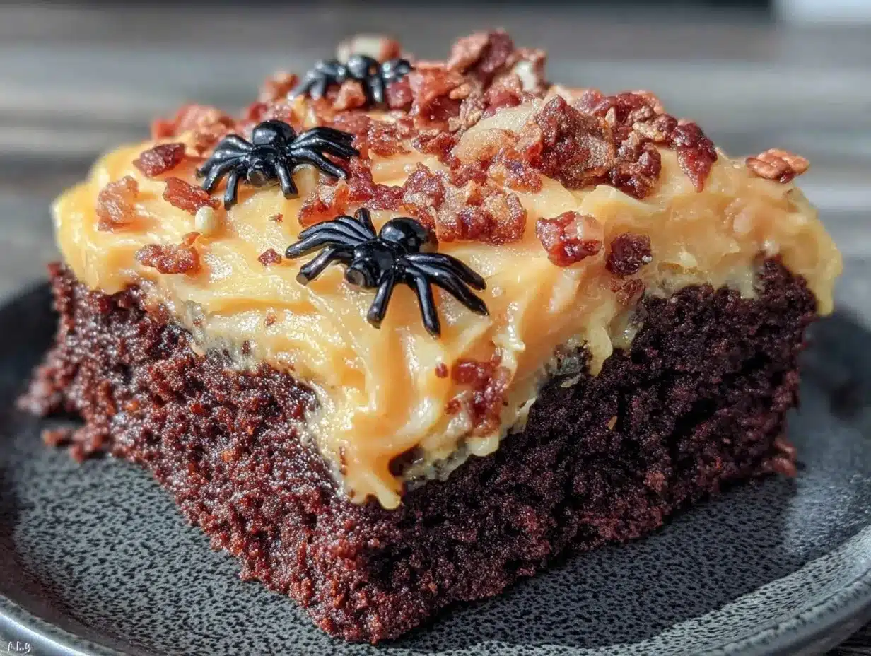 Halloween black velvet cake preparation steps