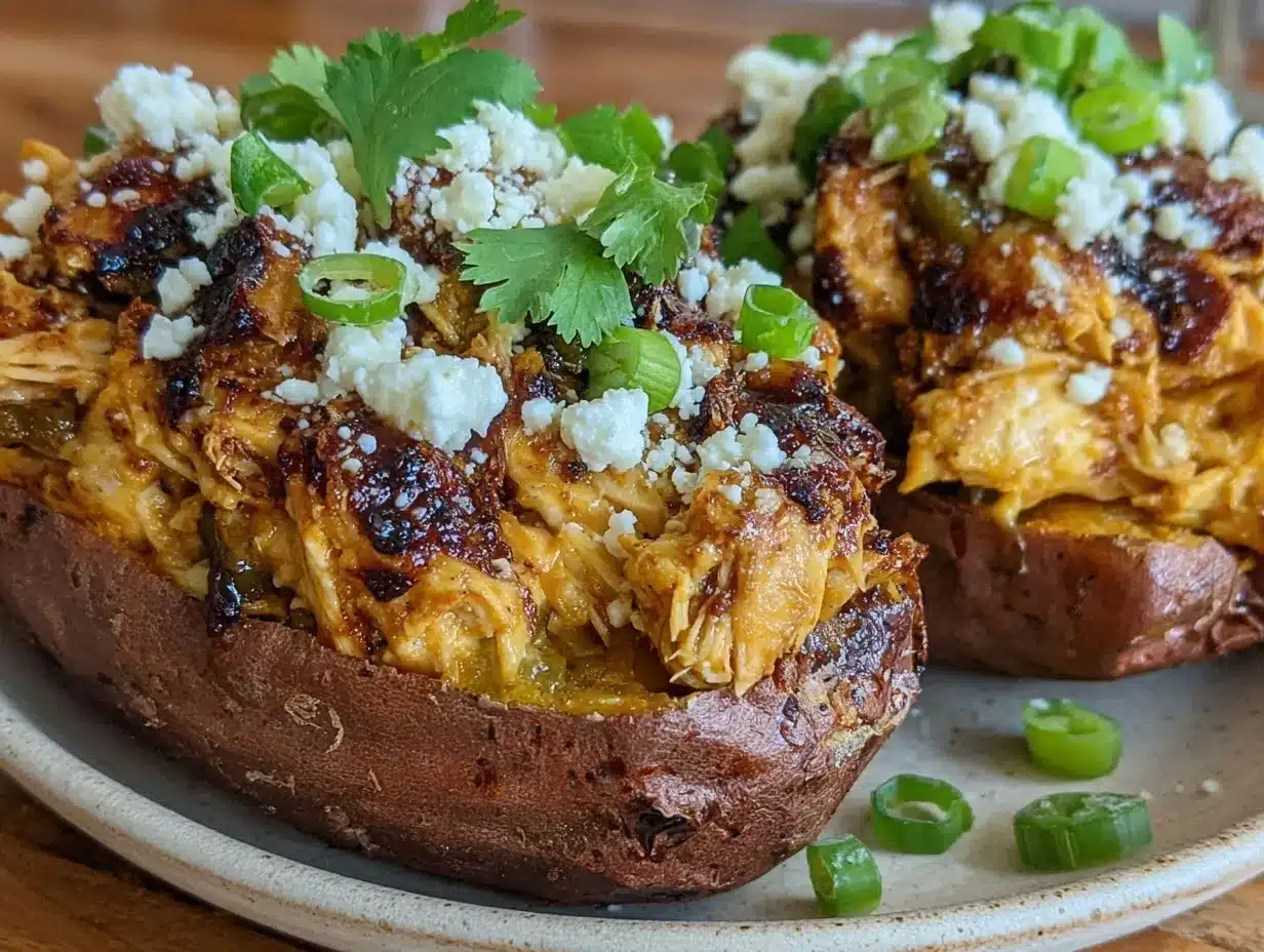 hatch green chile chicken stuffed sweet potatoes preparation steps