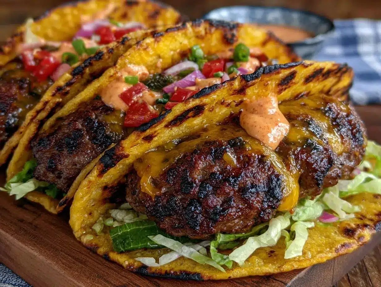 juicy smash burger tacos preparation steps