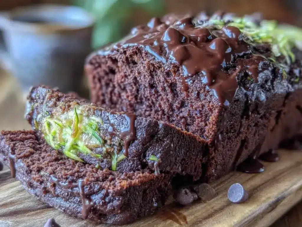 moist double chocolate zucchini bread - featured image