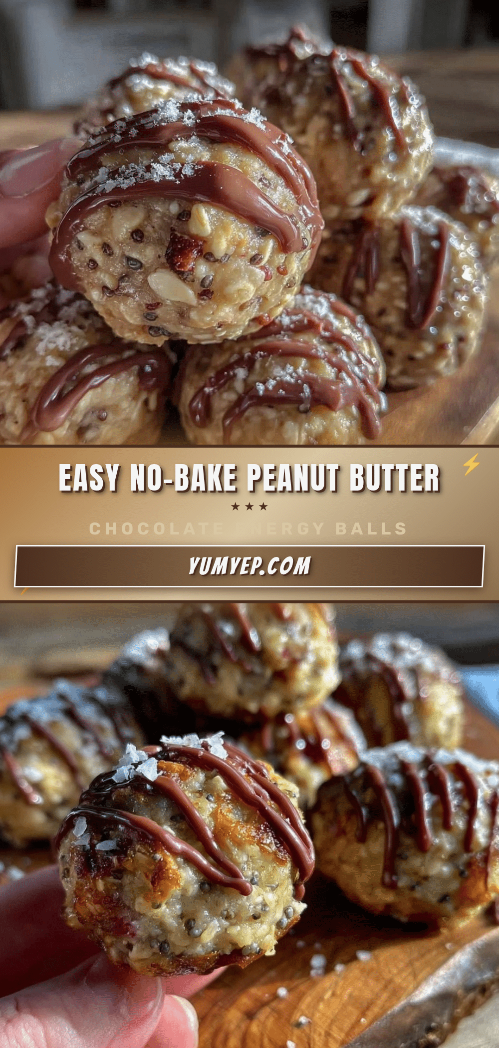 no-bake peanut butter chocolate oat energy balls recipe
