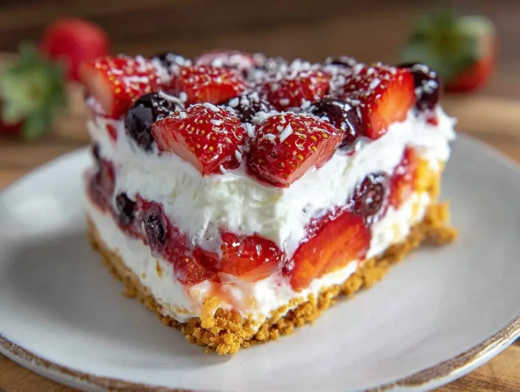 no-bake strawberry cheesecake icebox cake - featured image
