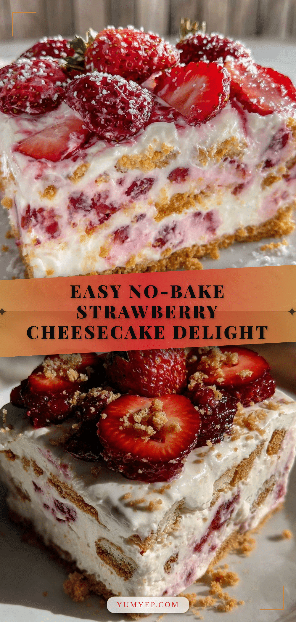 no-bake strawberry cheesecake icebox cake recipe