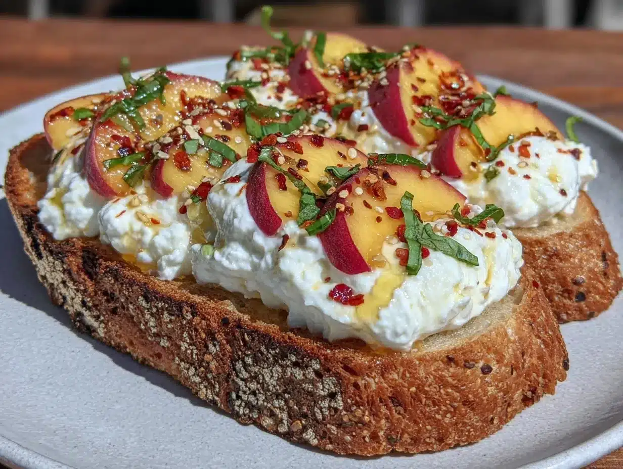 peach burrata toast preparation steps