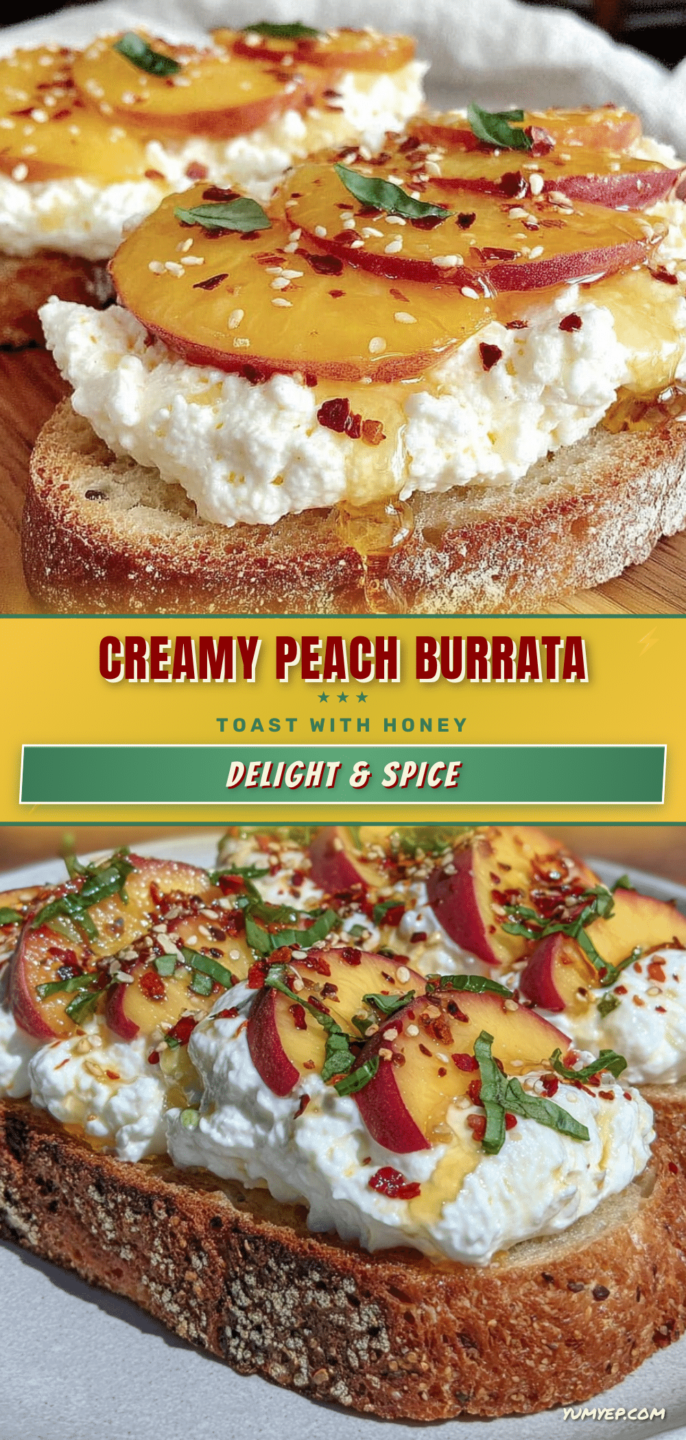 peach burrata toast recipe