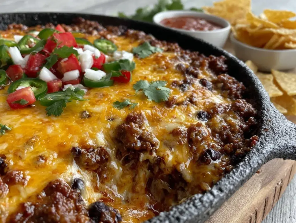 quick cheesy taco skillet dinner - featured image