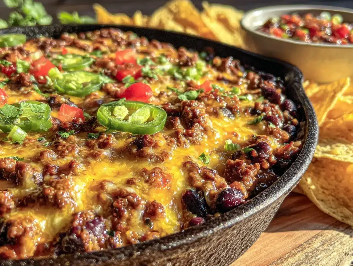quick cheesy taco skillet dinner preparation steps
