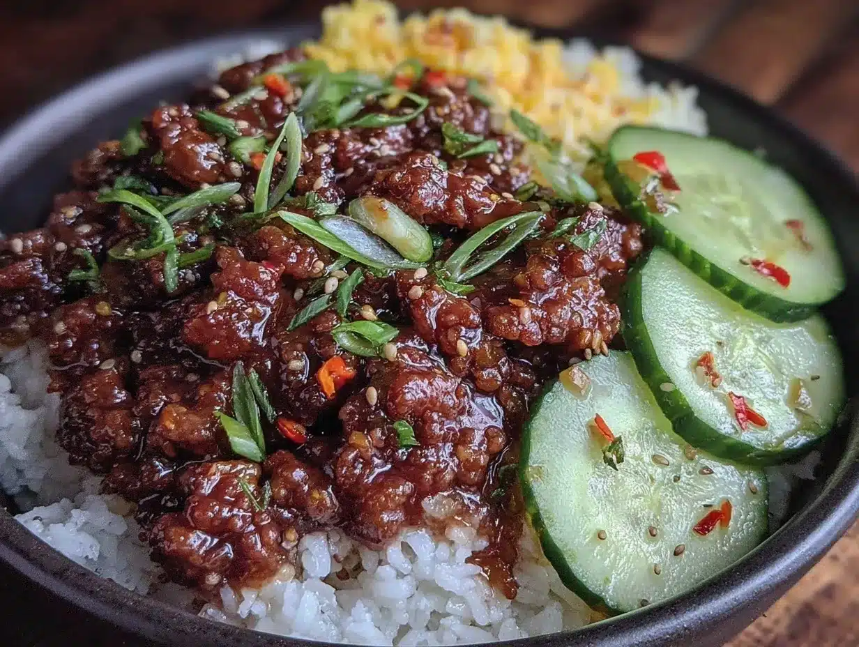 quick savory korean ground beef rice bowls preparation steps