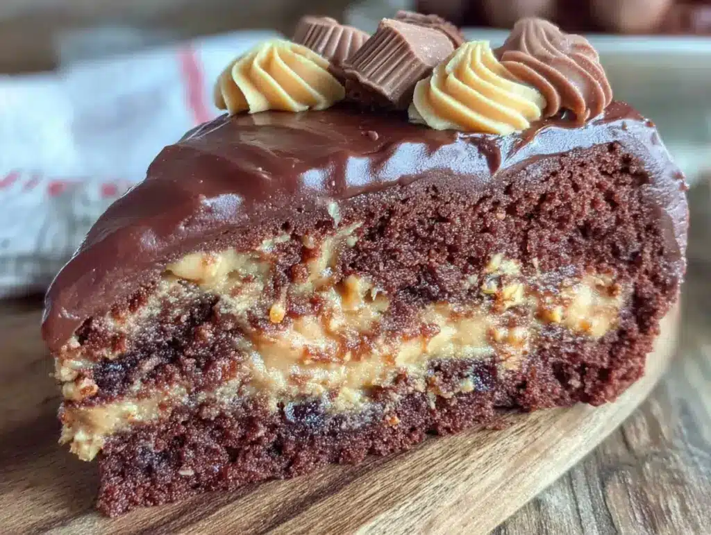 reeses peanut butter football cake - featured image
