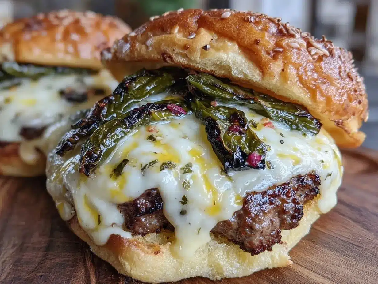 roasted hatch green chili burgers preparation steps