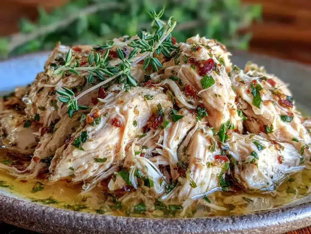 slow cooker shredded chicken breast - featured image
