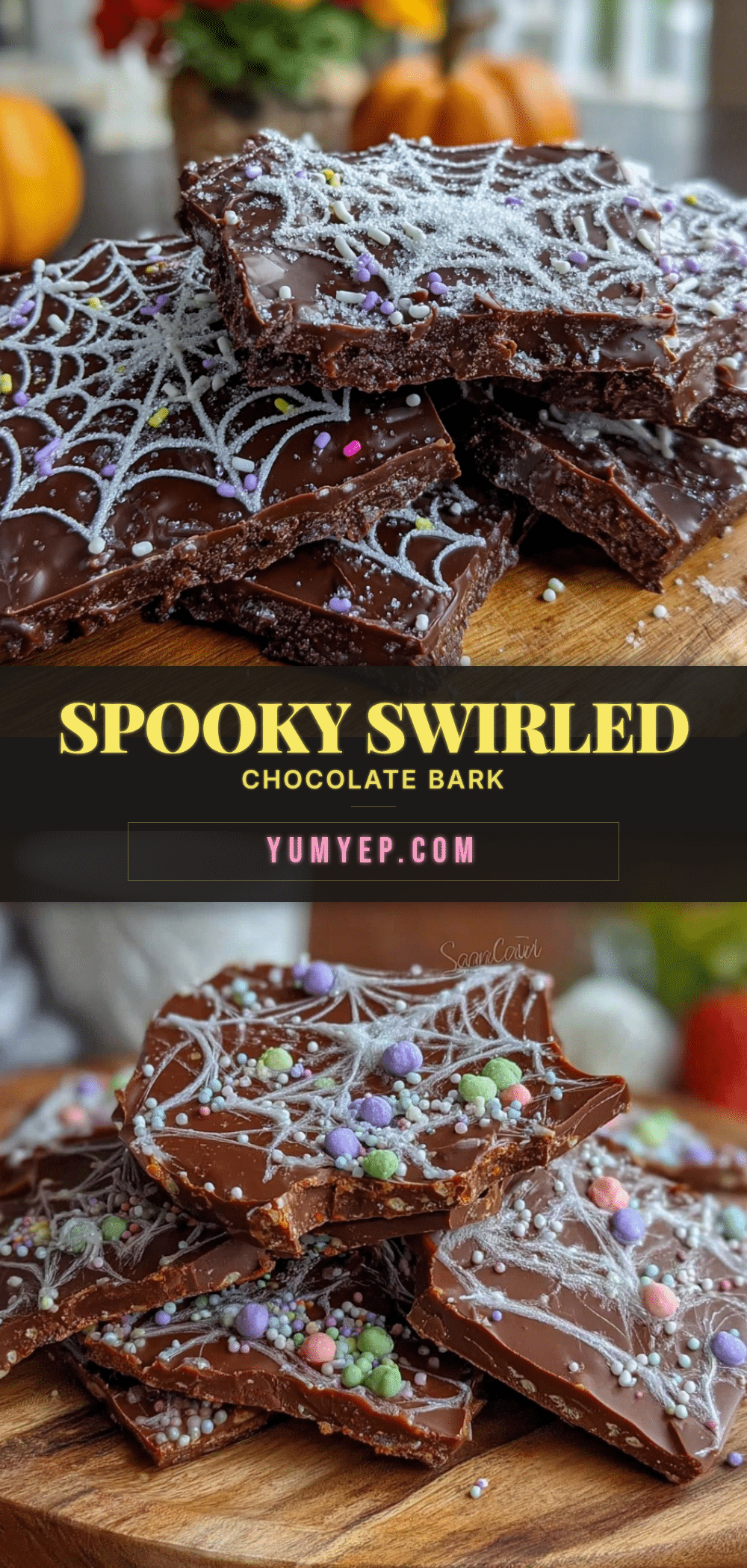 spider web chocolate bark recipe